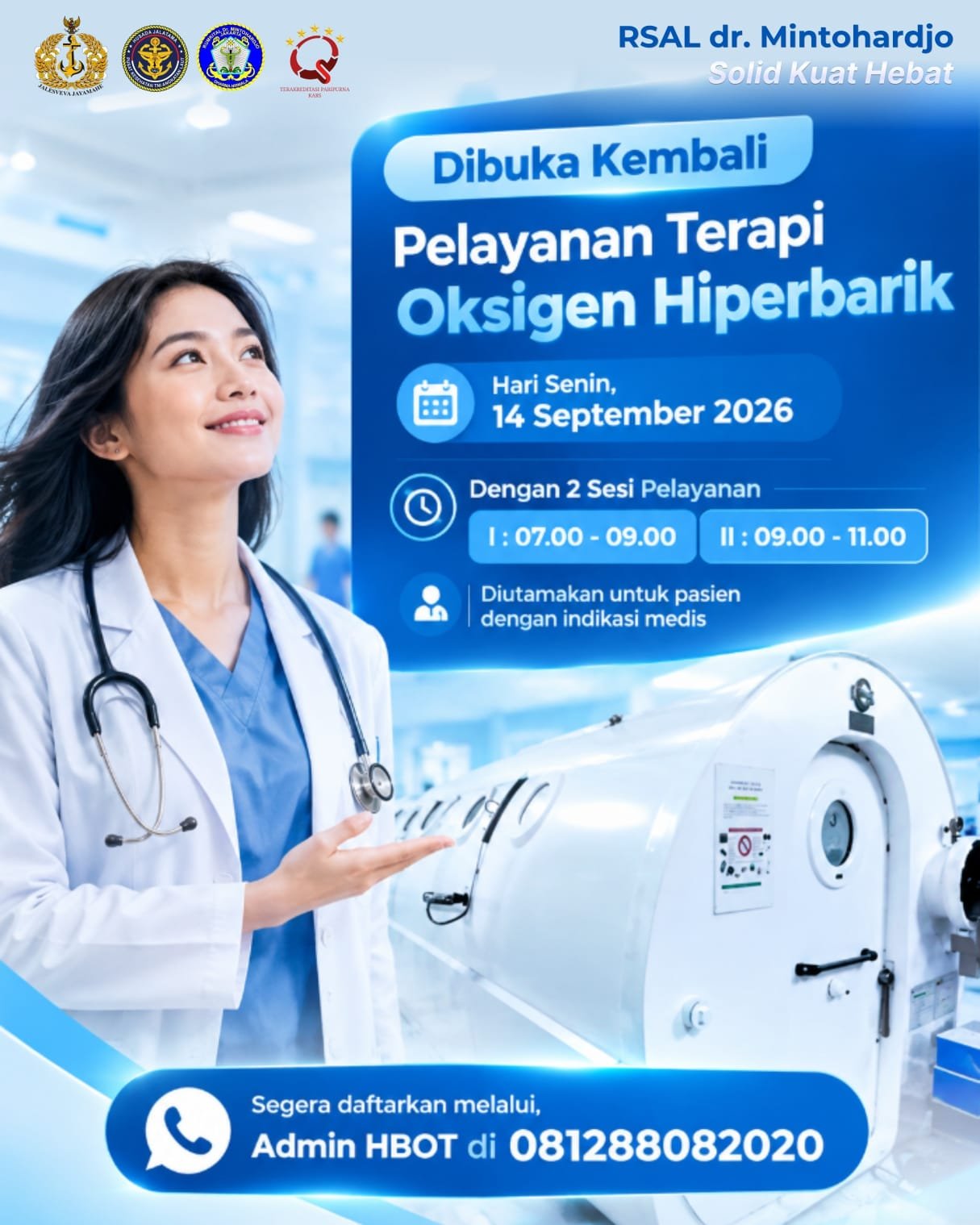 Pelayanan Terapi Oksigen Hiperbarik RSAL dr. Mintohardjo